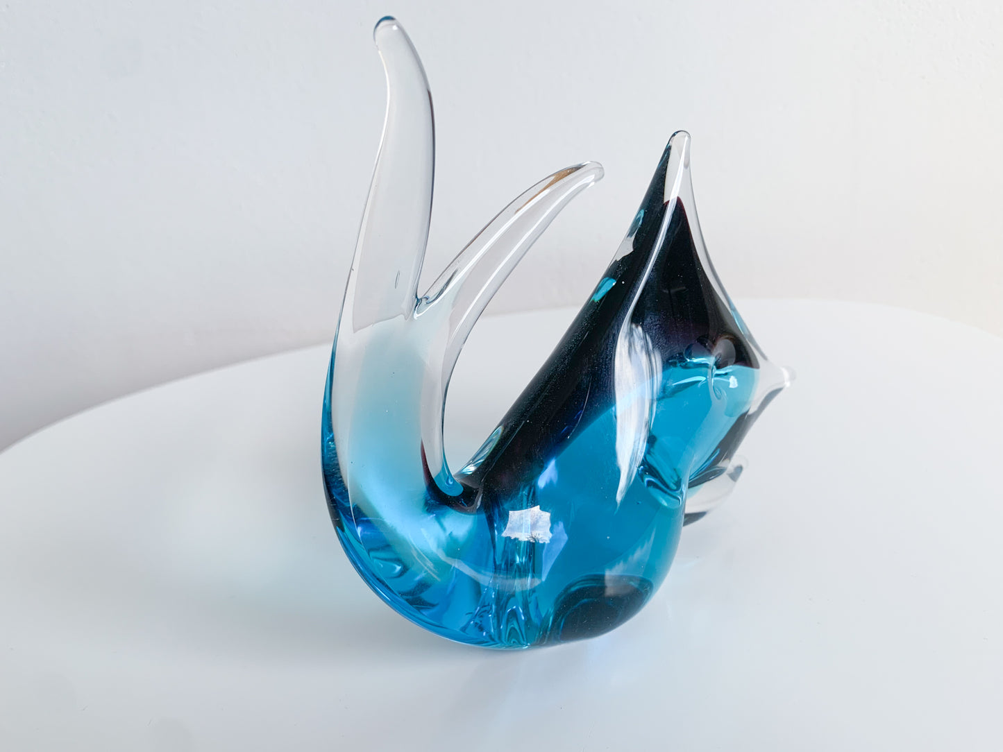 Figurine Fish in Sommerso technique, FM Konstglas, Marcolin, 1960s