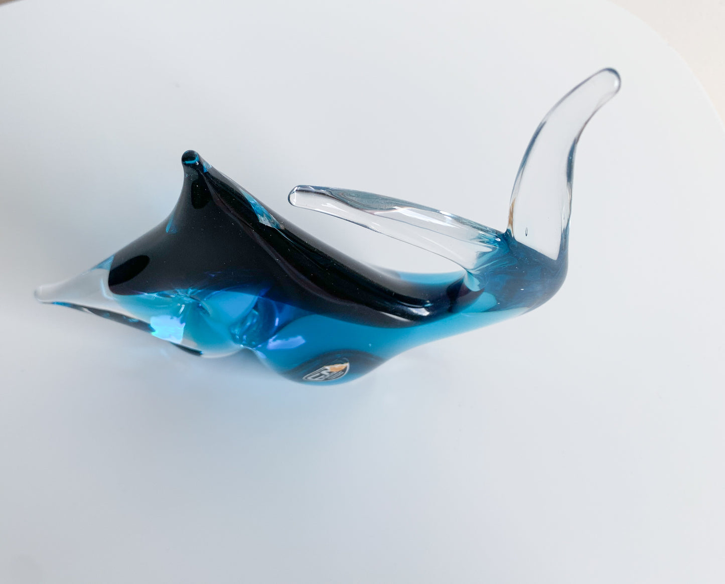 Figurine Fish in Sommerso technique, FM Konstglas, Marcolin, 1960s