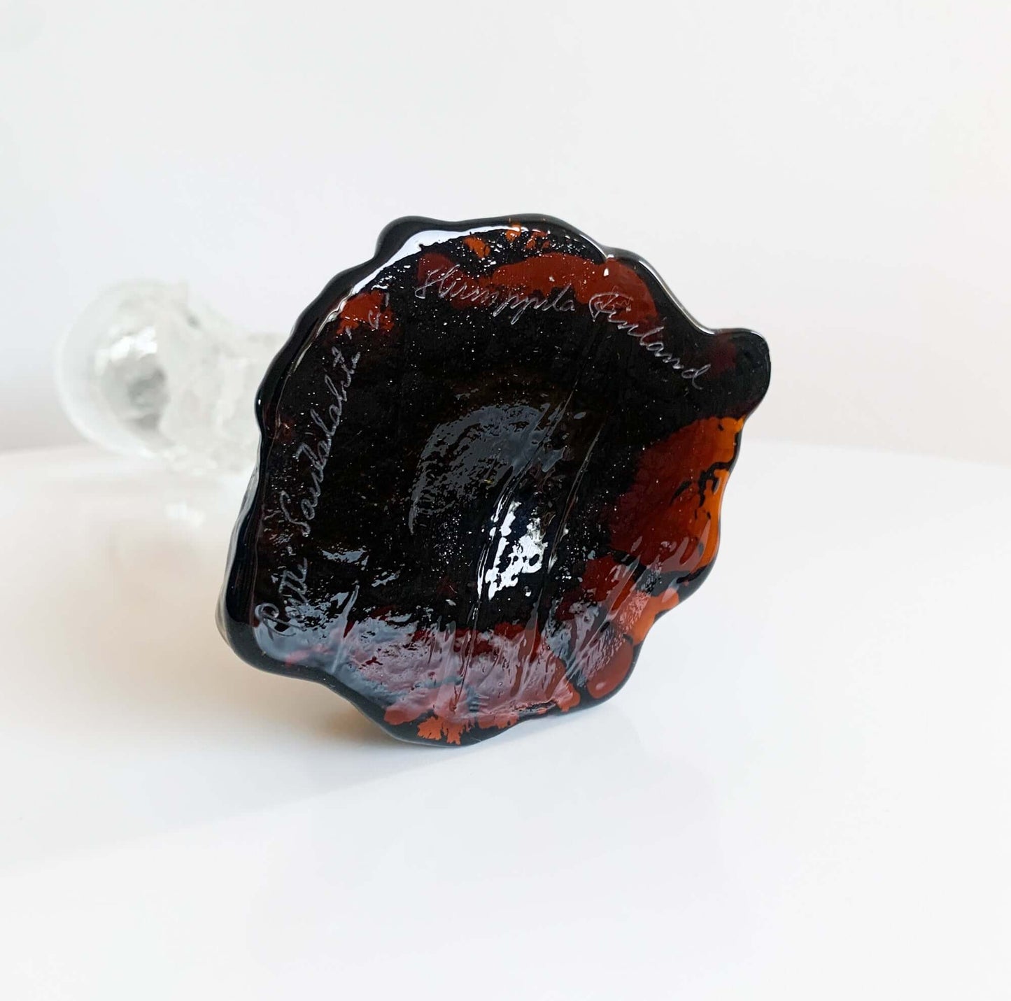 Figurine & candle holder, signed 26 cm| Humppila Finland 1980s