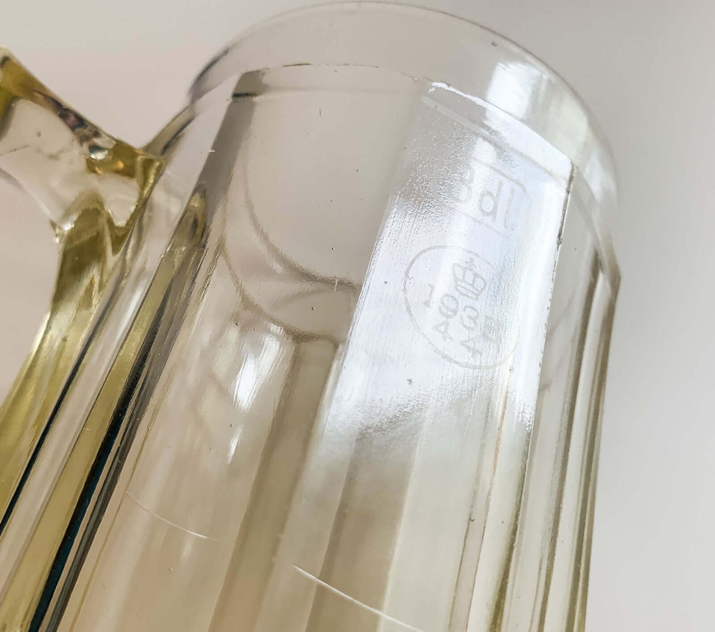 Rare Glass Mug, Crown Marked, Karhula 1930s