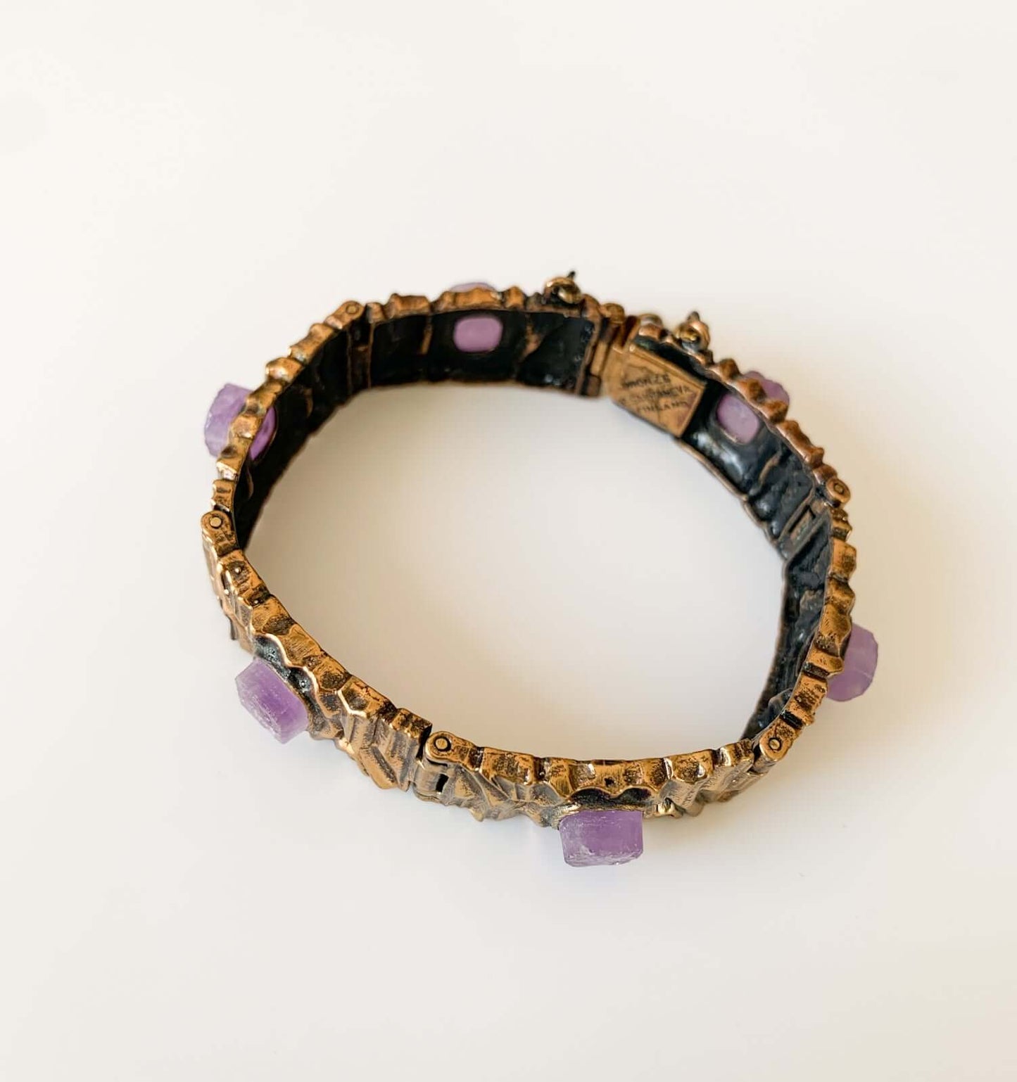 Brutalist bracelet Kelo, amethyst, Pentti Sarpaneva