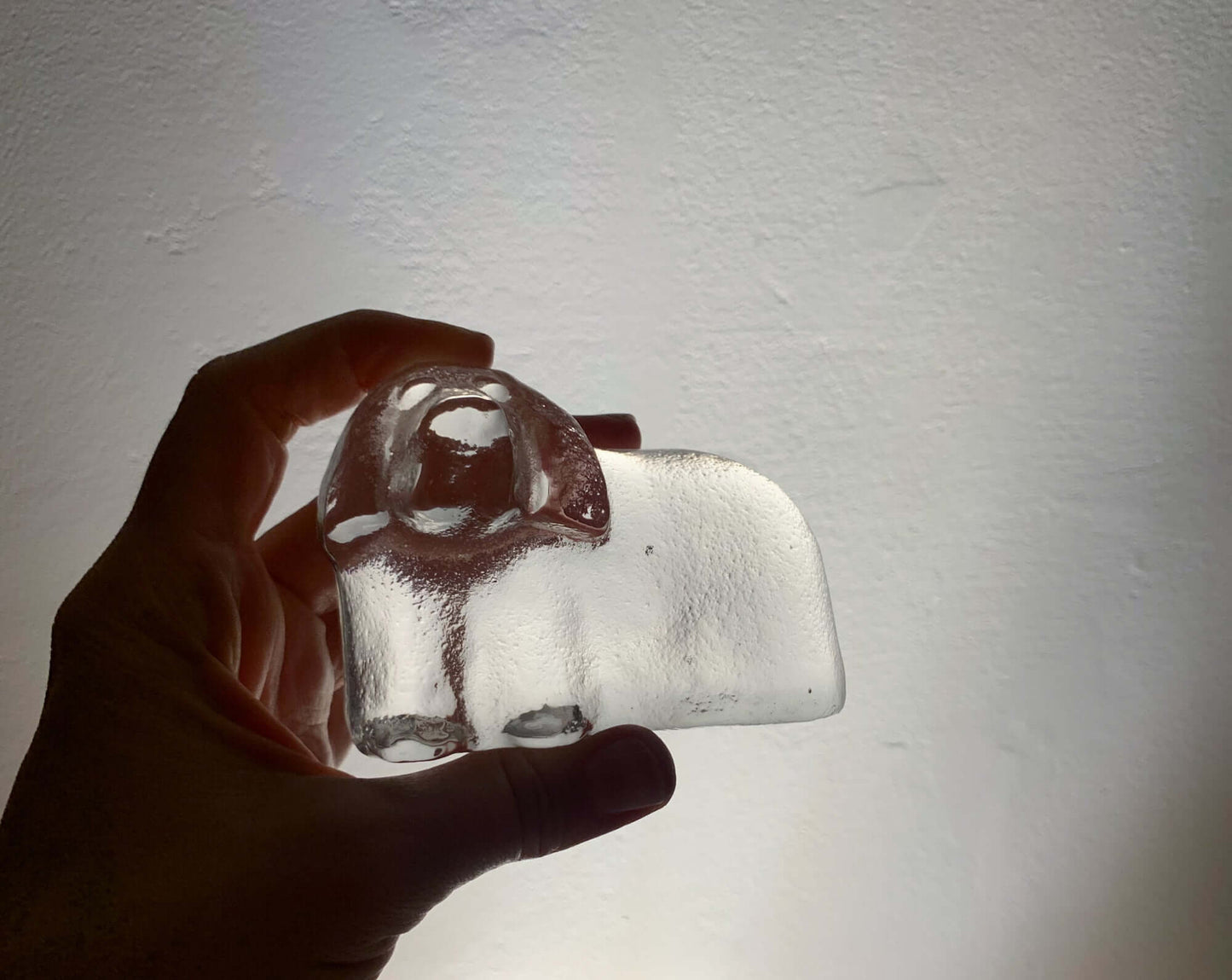 Dog art glass figurine, Muurla Finland