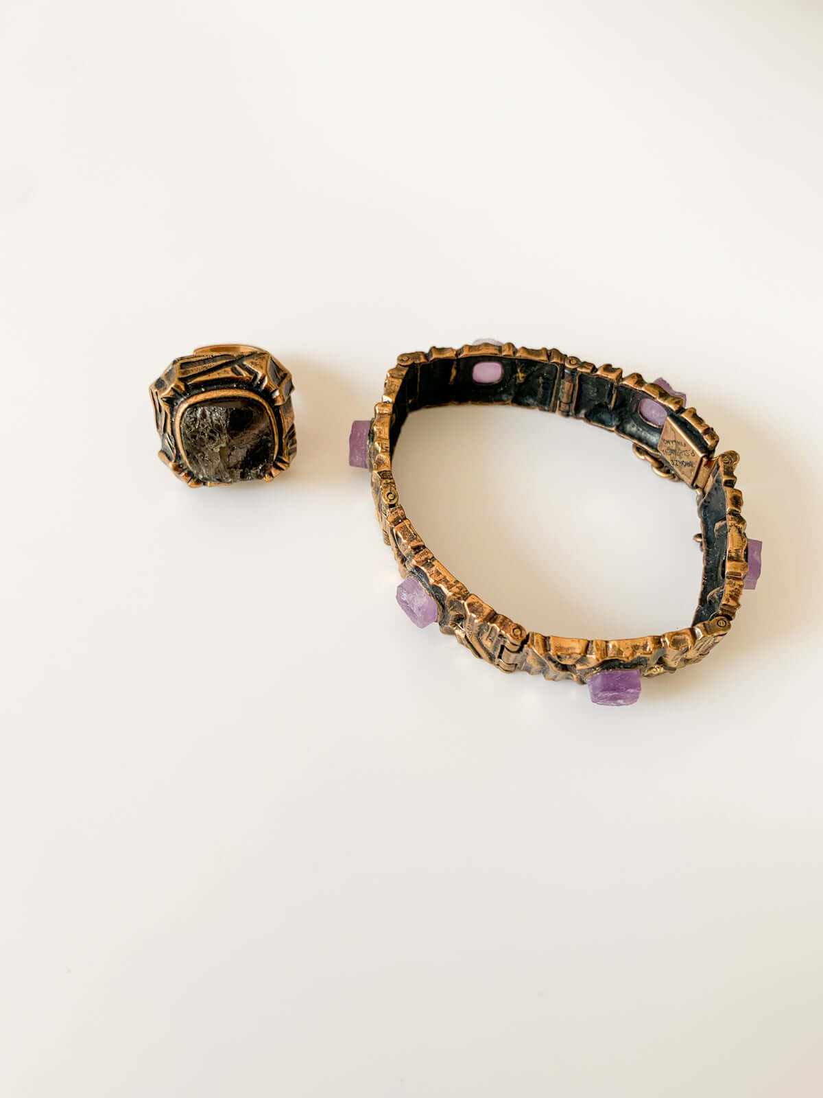 Brutalist ring Kelo, tourmaline, Pentti Sarpaneva 1970s