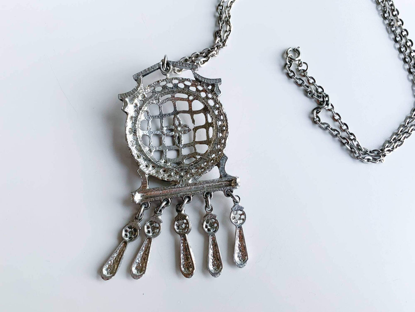 Pewter Nordic Dreamcatcher necklace by Tapani Vanhatalo, Finland 1970s
