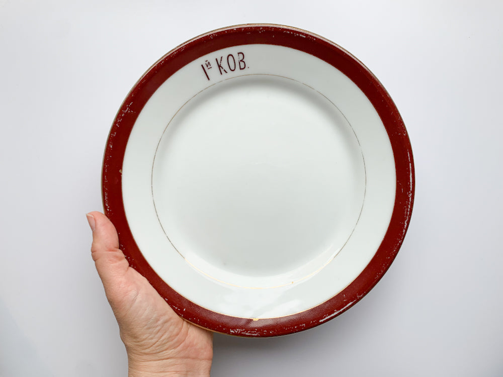 Imperial porcelain Regiment dish Kuznetsov, Russia
