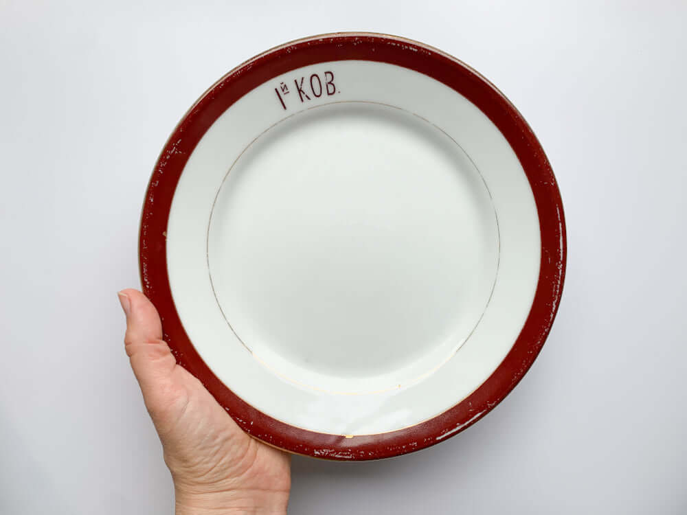 Imperial porcelain Regiment dish Kuznetsov, Russia