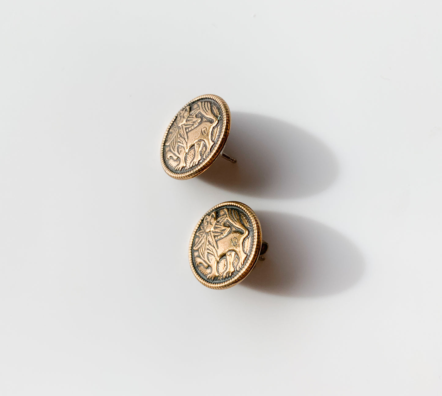 Kalevala Koru Aurinkoleijona Earrings, Bronze, Silver