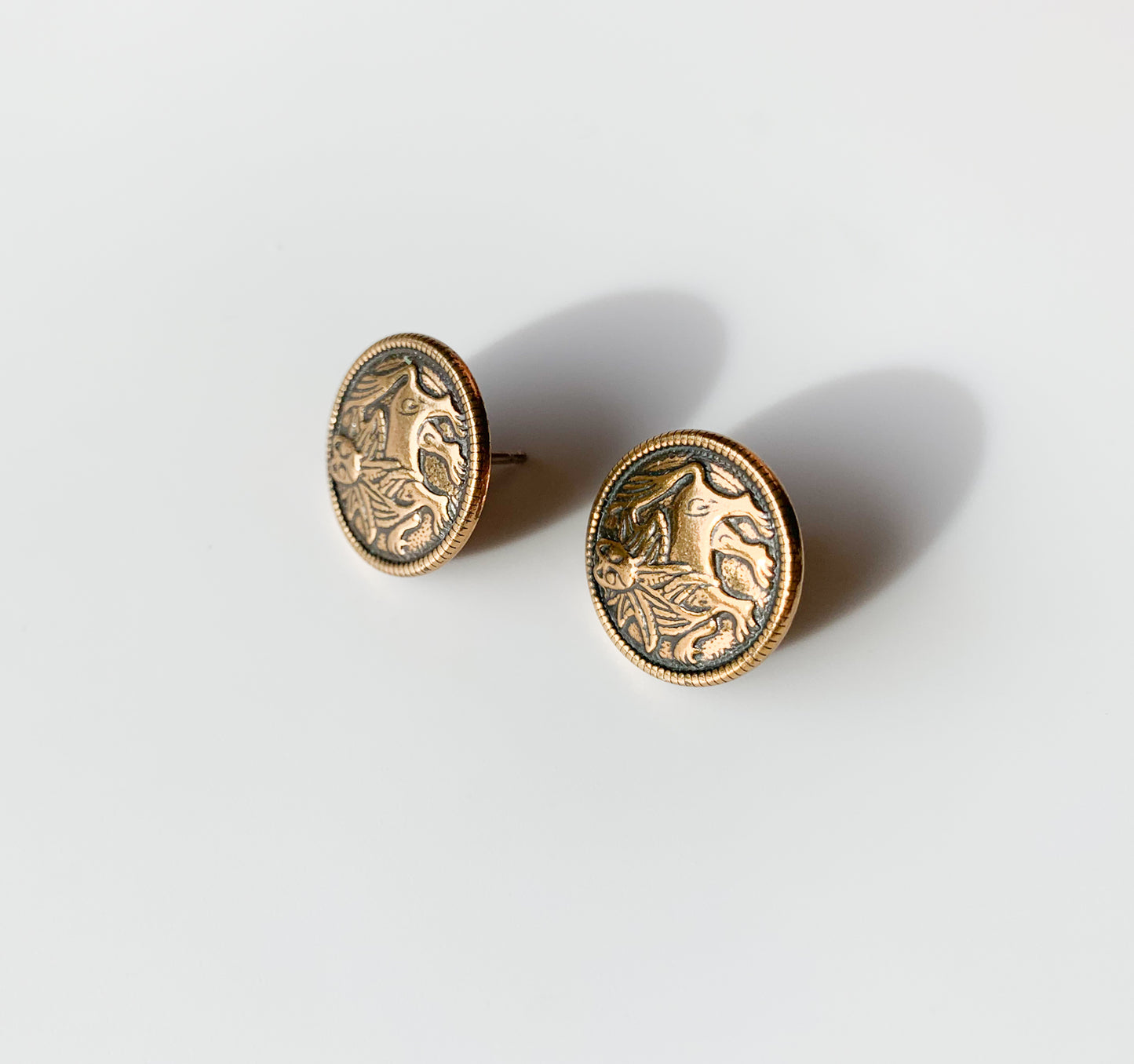 Kalevala Koru Aurinkoleijona Earrings, Bronze, Silver