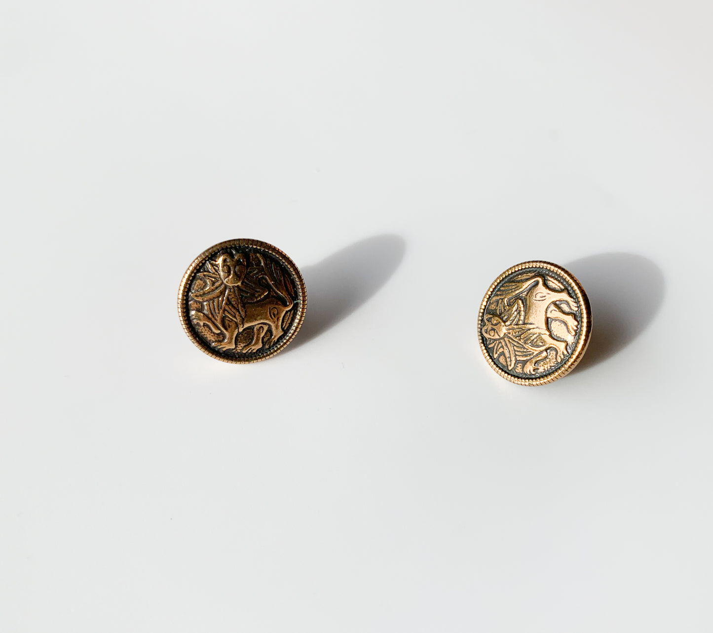 Kalevala Koru Aurinkoleijona Earrings, Bronze, Silver