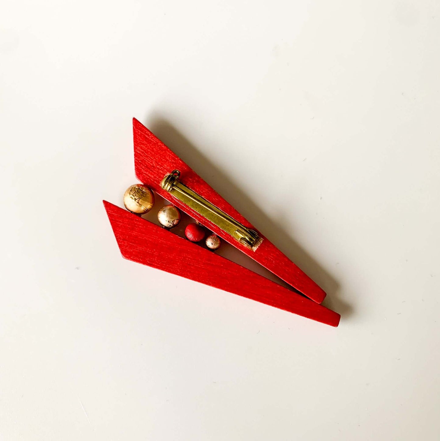 Aarikka Finland | Red Arrow Wooden Brooch