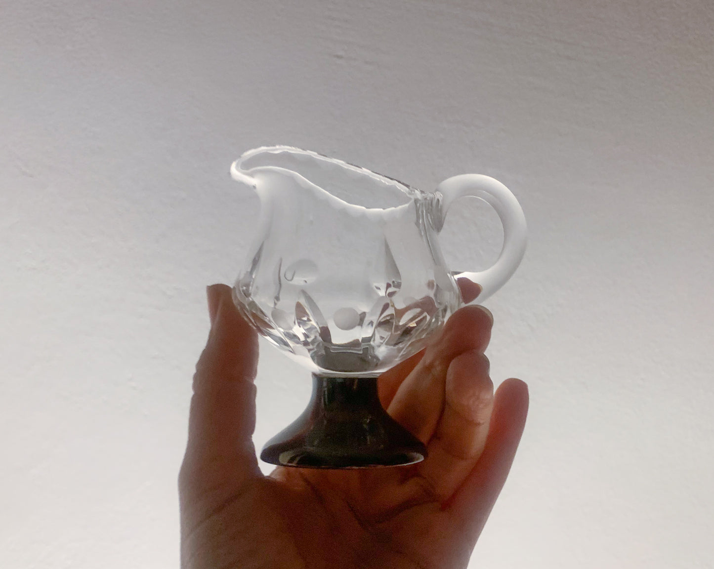 Aimo Okkolin Riihimaen Lasi – Pirkko series Bowl & Creamer, Silver