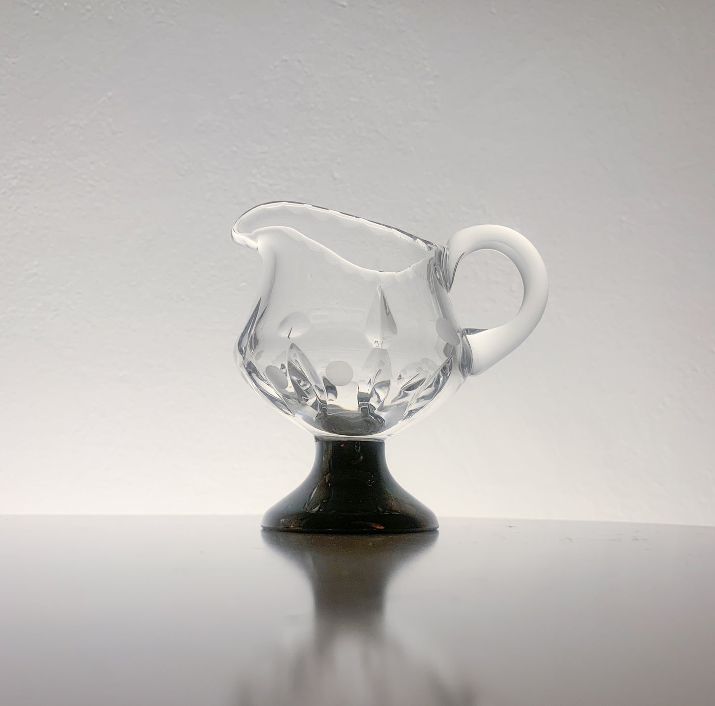 Aimo Okkolin Riihimaen Lasi – Pirkko series Bowl & Creamer, Silver