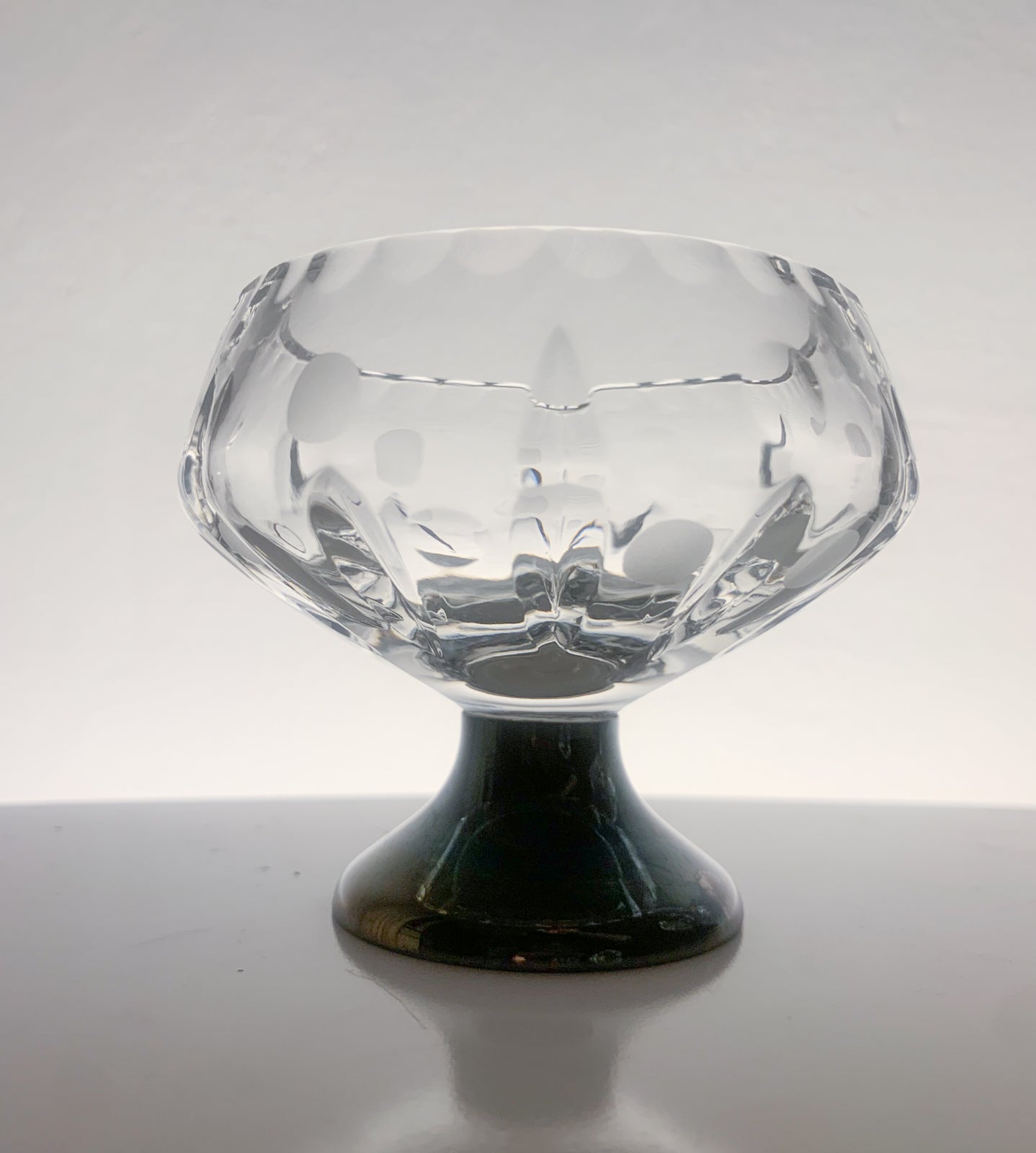 Aimo Okkolin Riihimaen Lasi – Pirkko series Bowl & Creamer, Silver