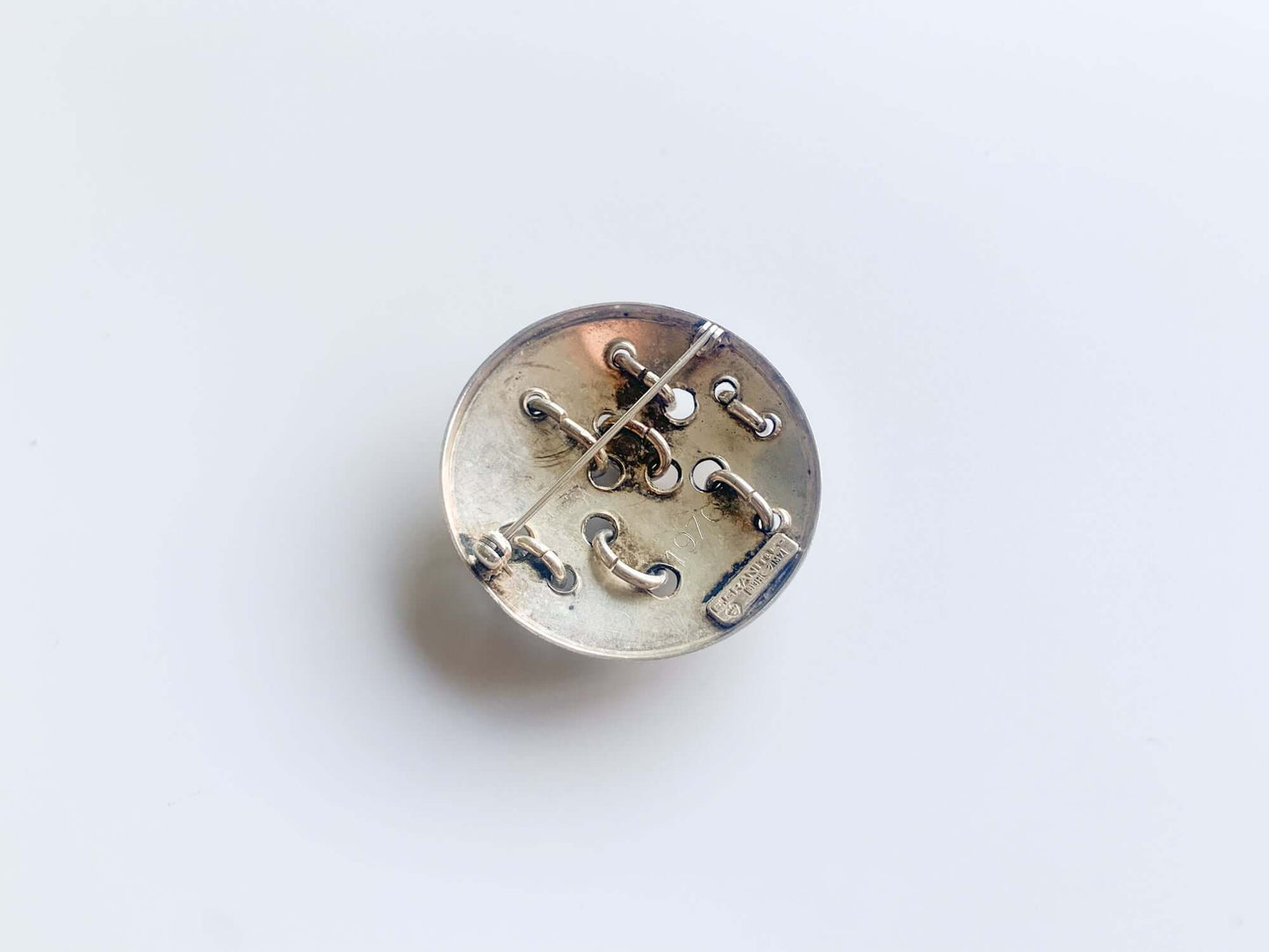 Silver modernist brooch, designer Erik Granit, Finland 1965
