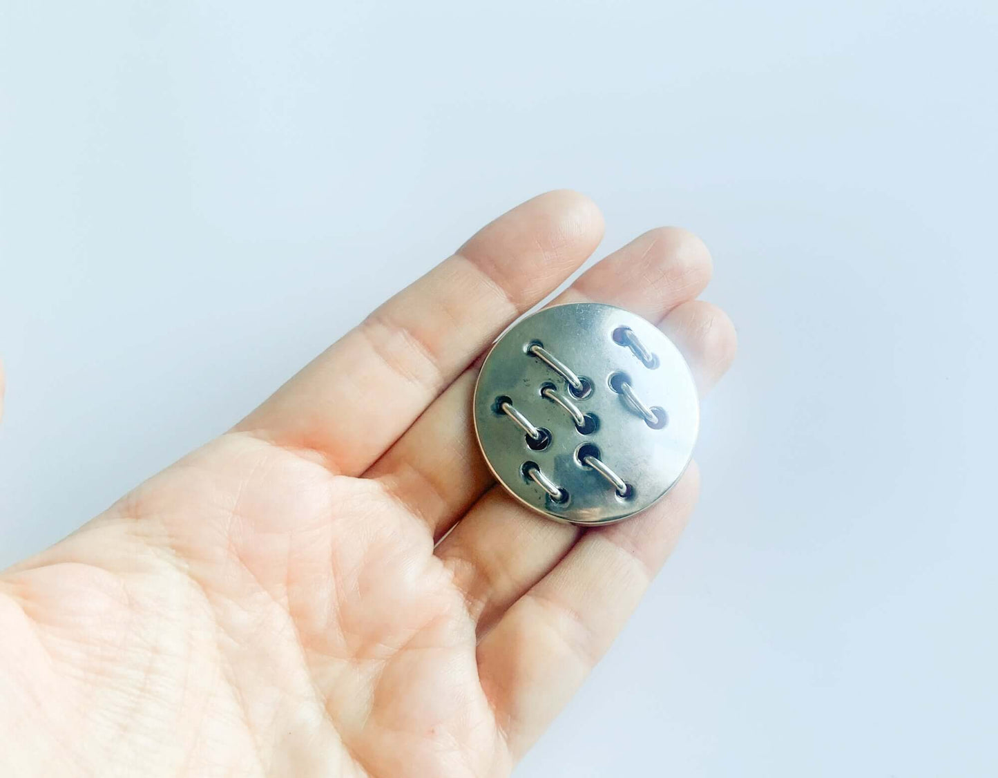 Silver modernist brooch, designer Erik Granit, Finland 1965