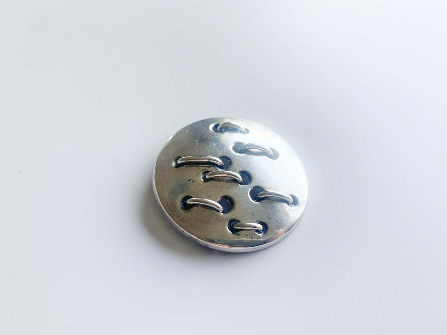 Silver modernist brooch, designer Erik Granit, Finland 1965