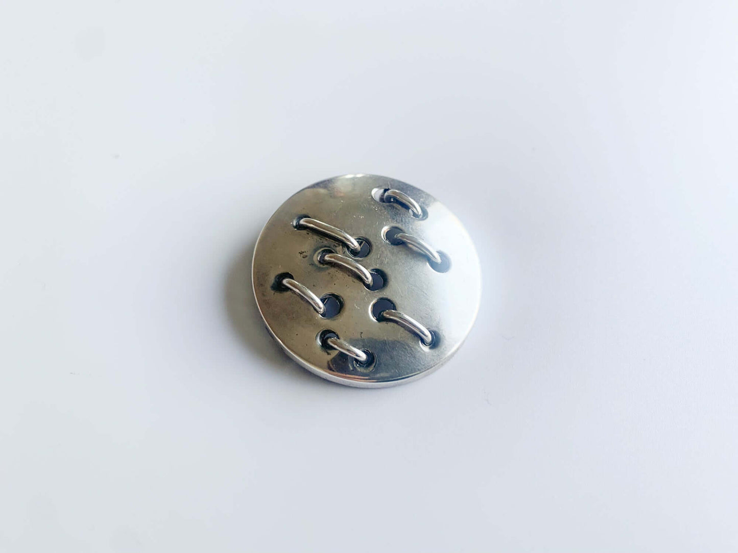 Silver modernist brooch, designer Erik Granit, Finland 1965