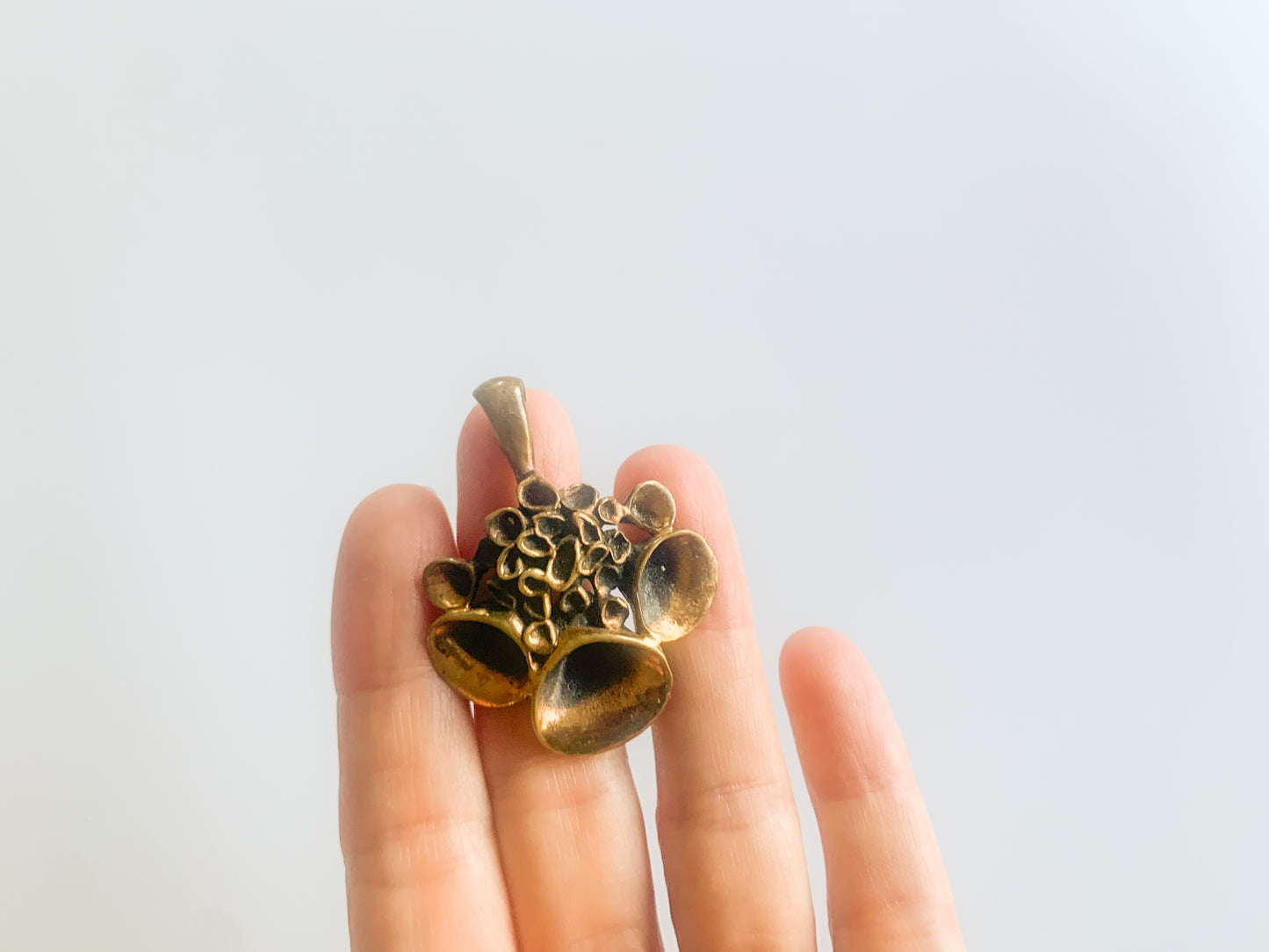 Vintage Bronze Abstract Organic style pendant Cladonia, designer Hannu Ikonen, Finland 1970s