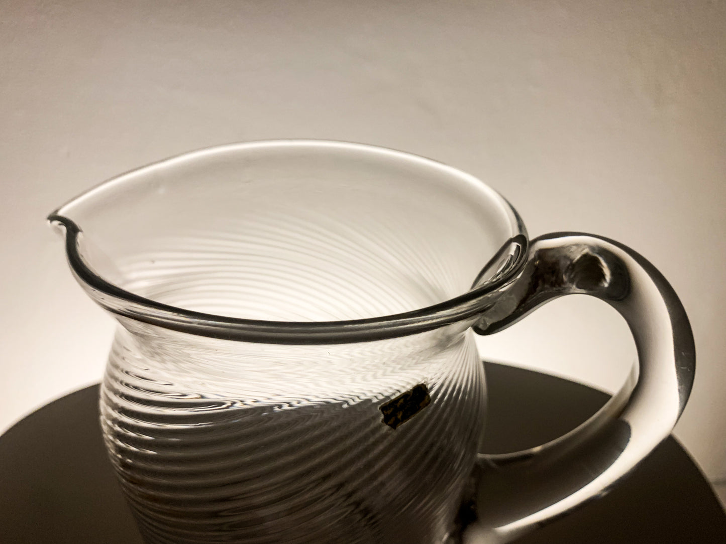 Nason & Moretti swirl pitcher of clear glass, Murano, Italy, 1950s