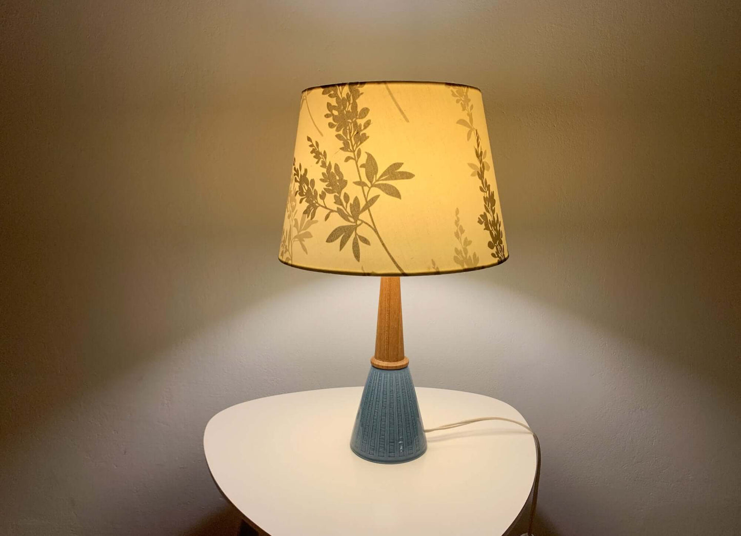 Rörstrand table lamp, wood and ceramics, 1970s