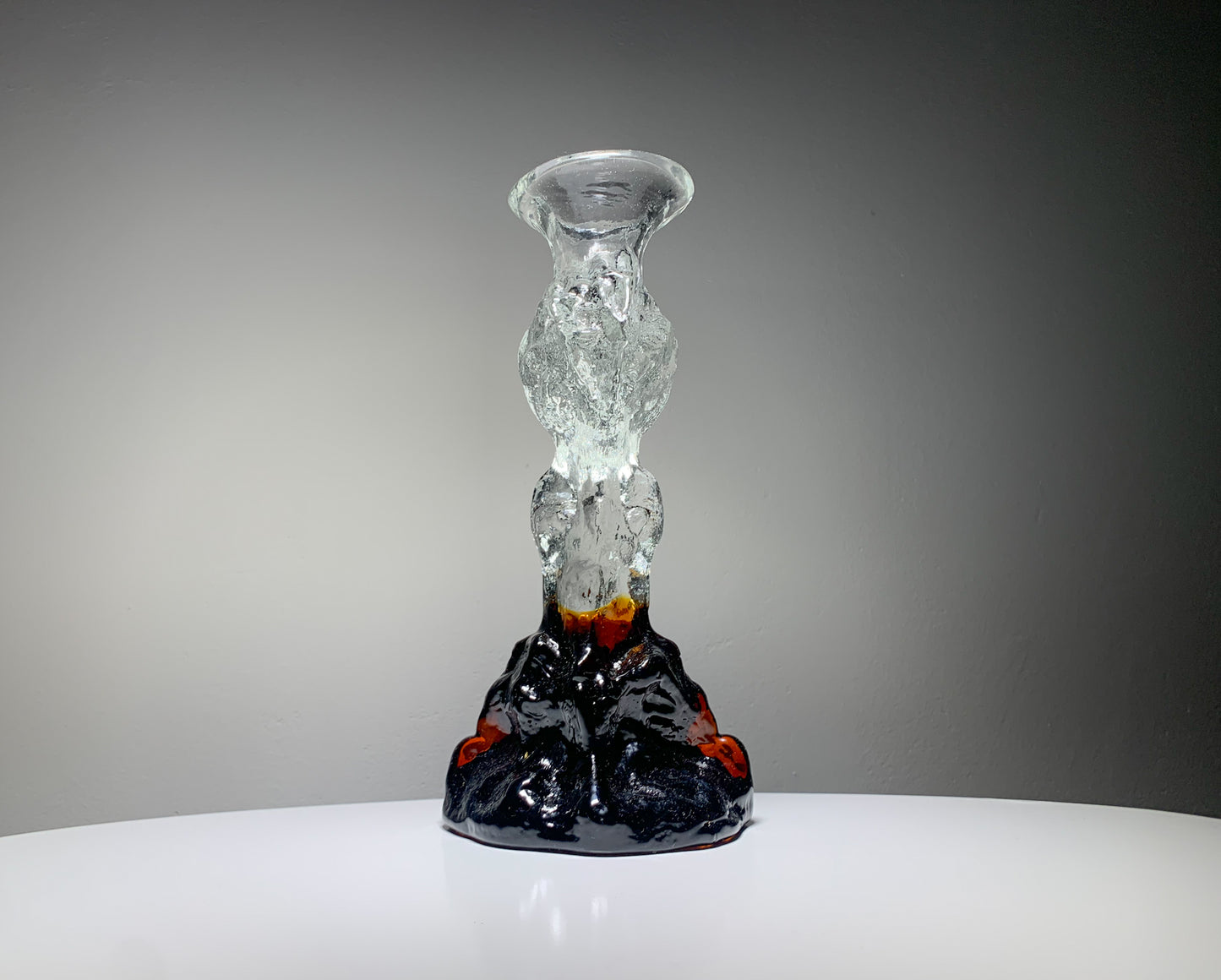 Art Glass Candle Holder & Figurine, 21 cm signed | Humppila Finland