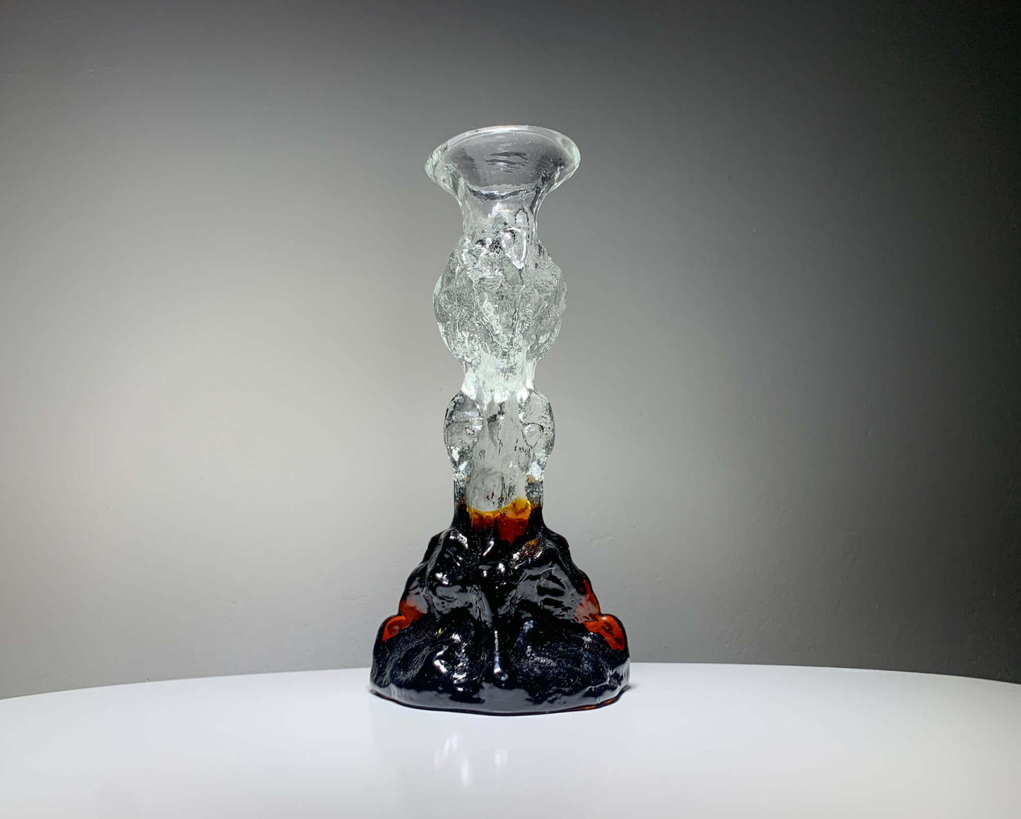 Art Glass Candle Holder & Figurine, 21 cm signed | Humppila Finland