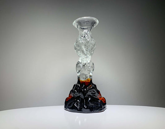 Art Glass Candle Holder & Figurine, 21 cm signed | Humppila Finland