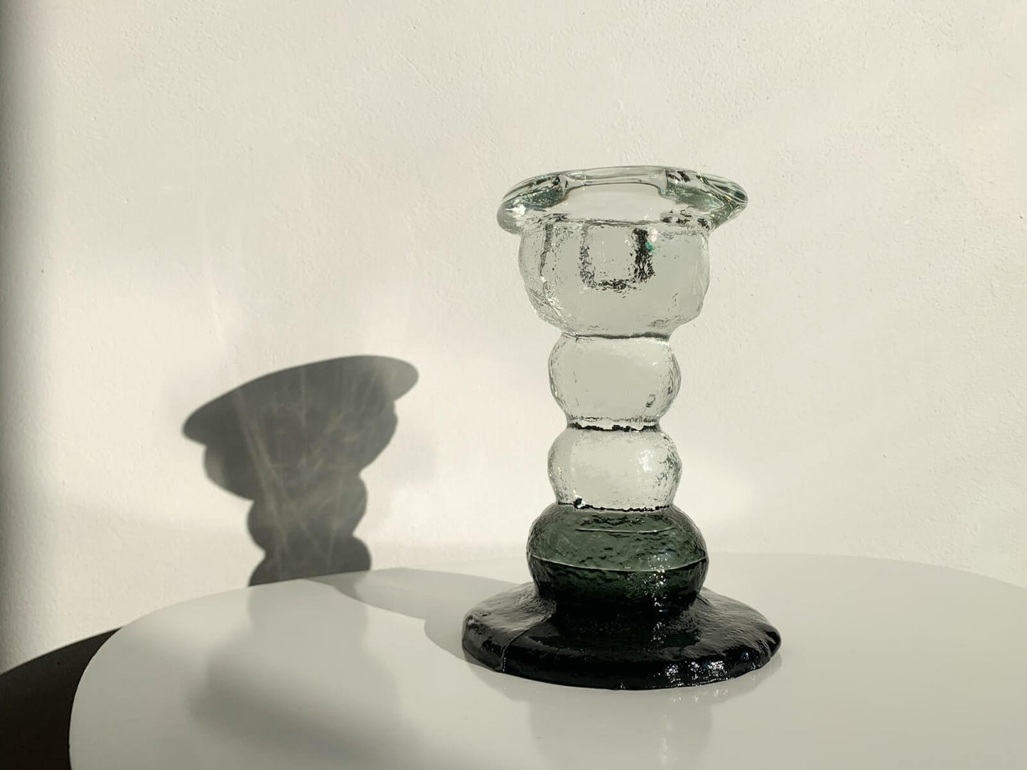Brutalist Figurine, Candle Holder Kivi Set, Humppila Finland 1980s Grey