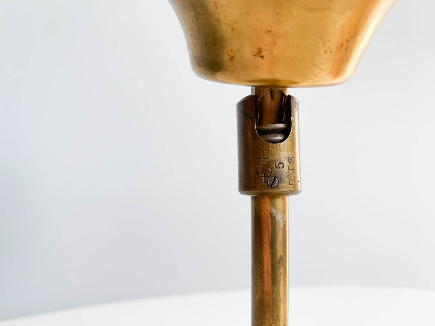 Sario Brass Opaline Glass Table Wall Lamp, 1950s, Gold Detailing