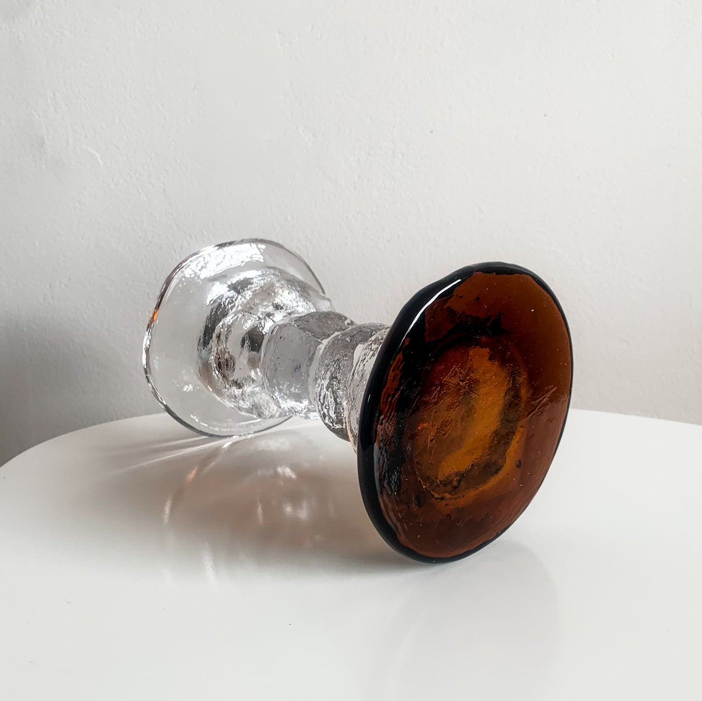 Brutalist figurine Kivi series | Humppila Finland 1980s amber