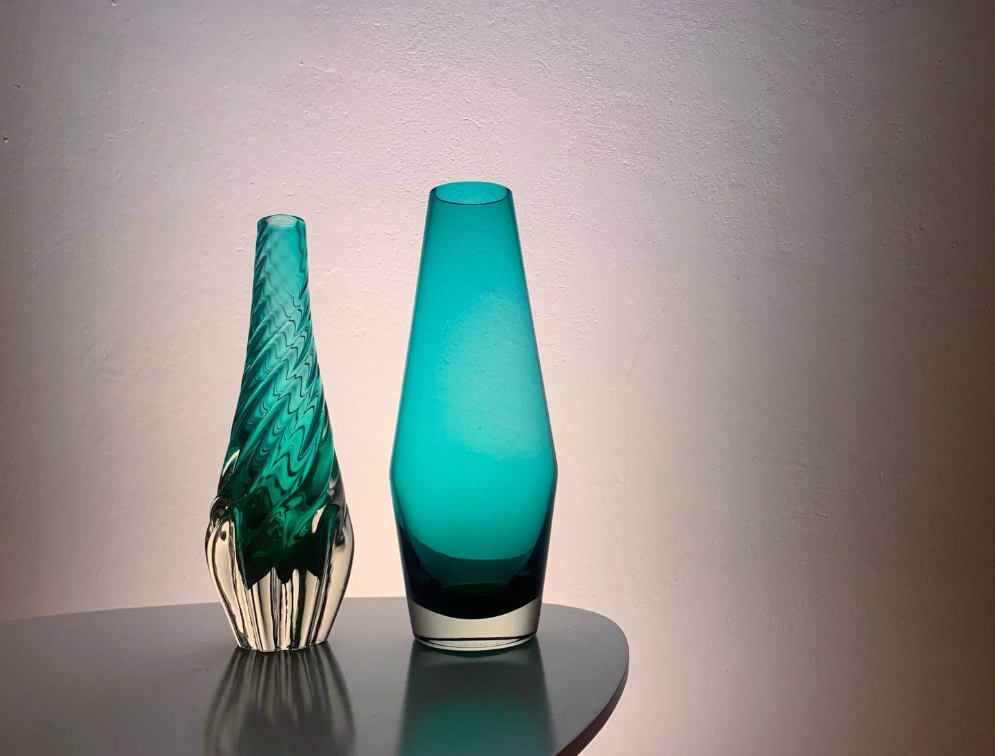 Pop Art glass turquoise vase, designer Tamara Aladin, Riihimaki Finland