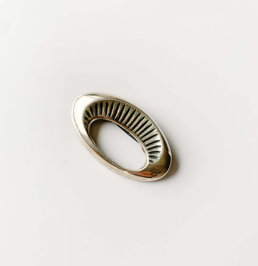 Solar Arc Modernist Silver Brooch | 1960s Finland