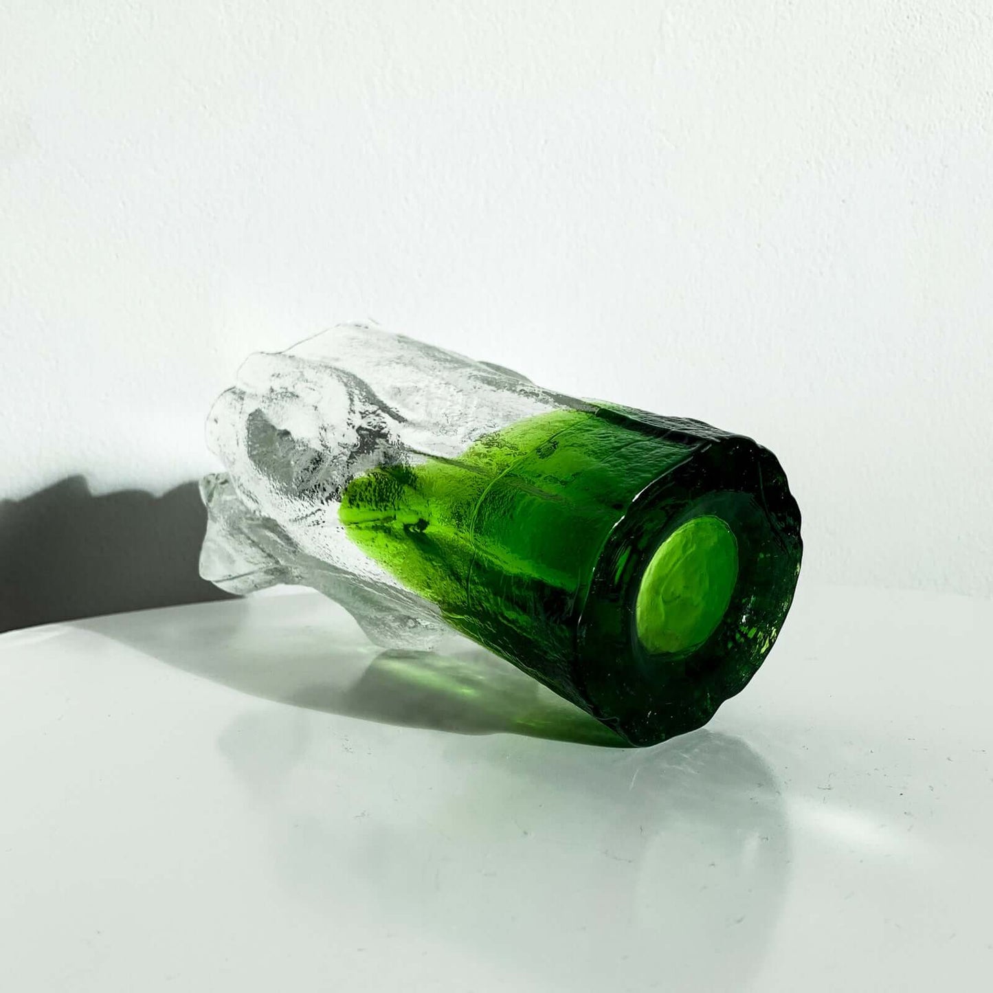 Brutalist Figurine, Art Glass Vase Stump by Kumela Finland