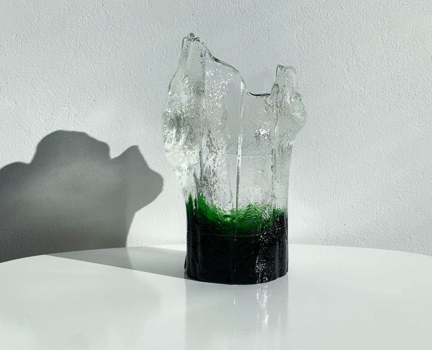 Brutalist Figurine, Art Glass Vase Stump by Kumela Finland, 1970s
