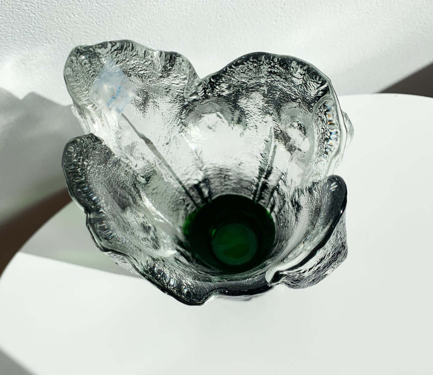 Brutalist Figurine, Art Glass Vase Stump by Kumela Finland, 1970s