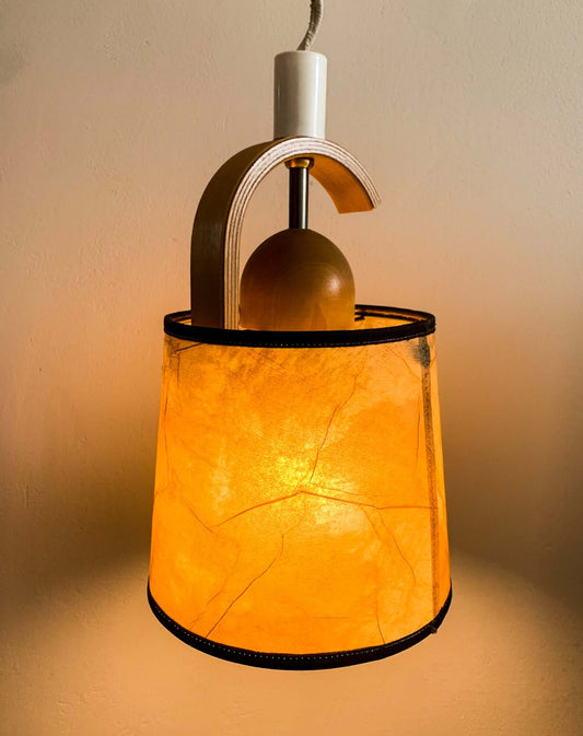Vintage Belid birch pendant lamp | Sweden 1980s