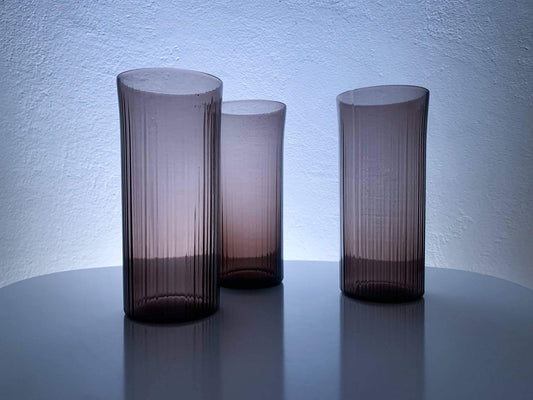Set of 3 Modernist glasses 2065, designer Tapio Wirkkala, Iittala Finland, 30 cl, 1962-69
