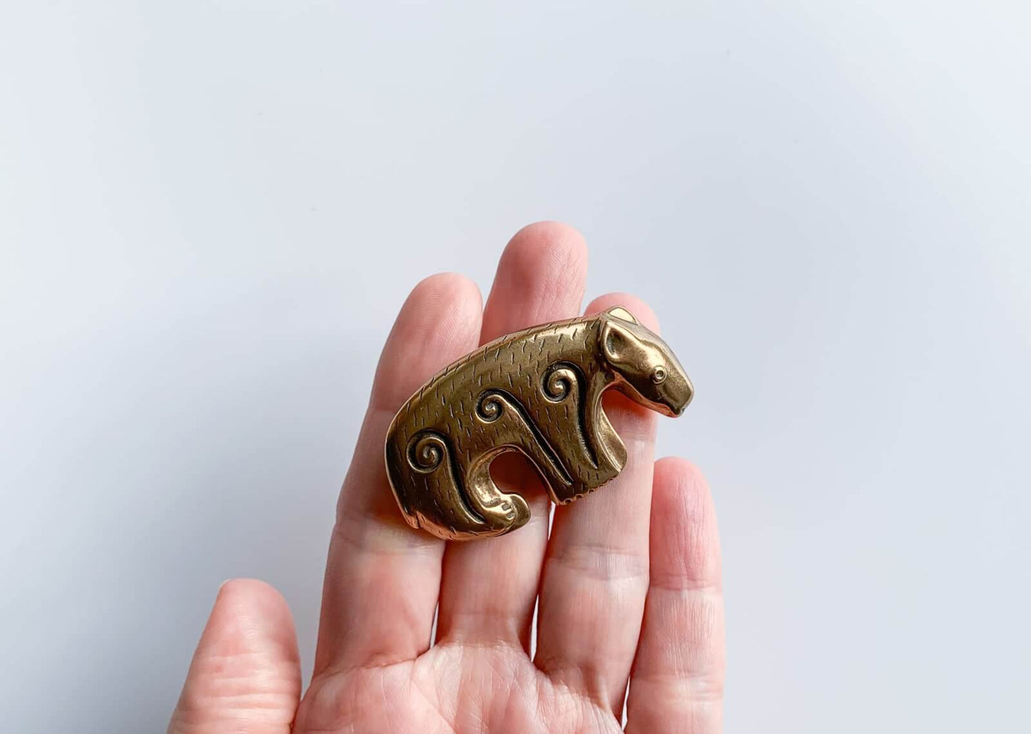 Kalevala Koru, Bronze Brooch Bear Viking Style, Finland