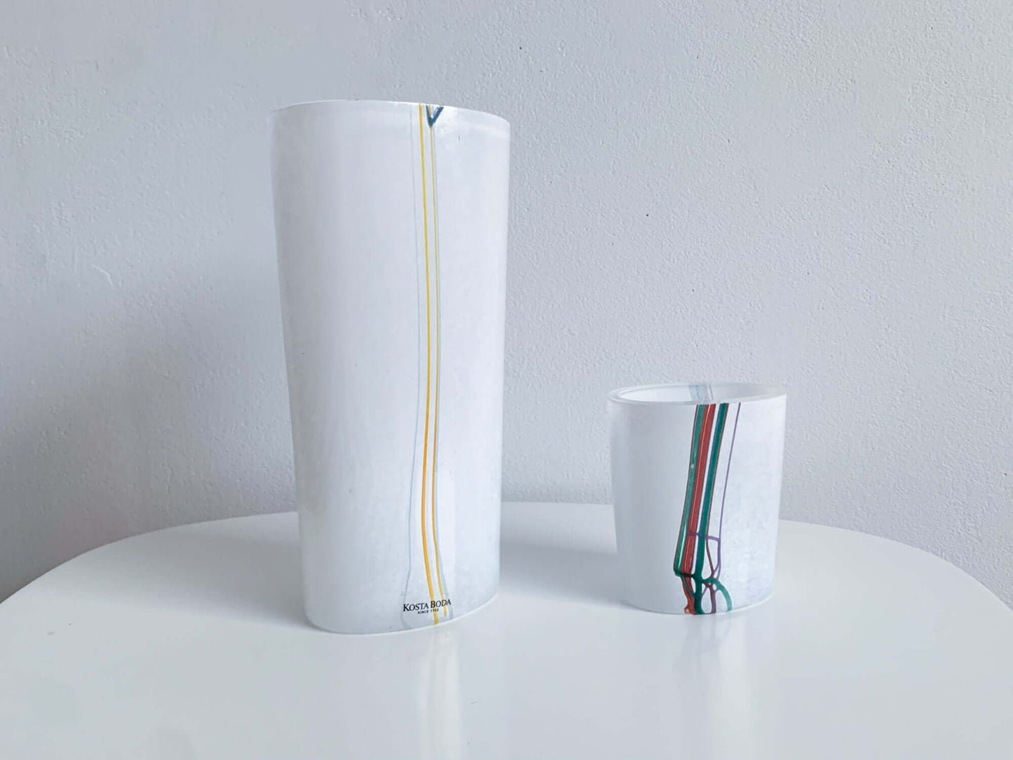 Vintage Rainbow vase by Bertil Vallien, Kosta Boda Sweden, 1980s
