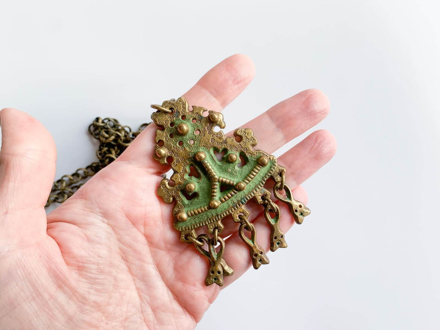 Brutalist Bronze Pendant Karkku, Kalevala Finland 1950s