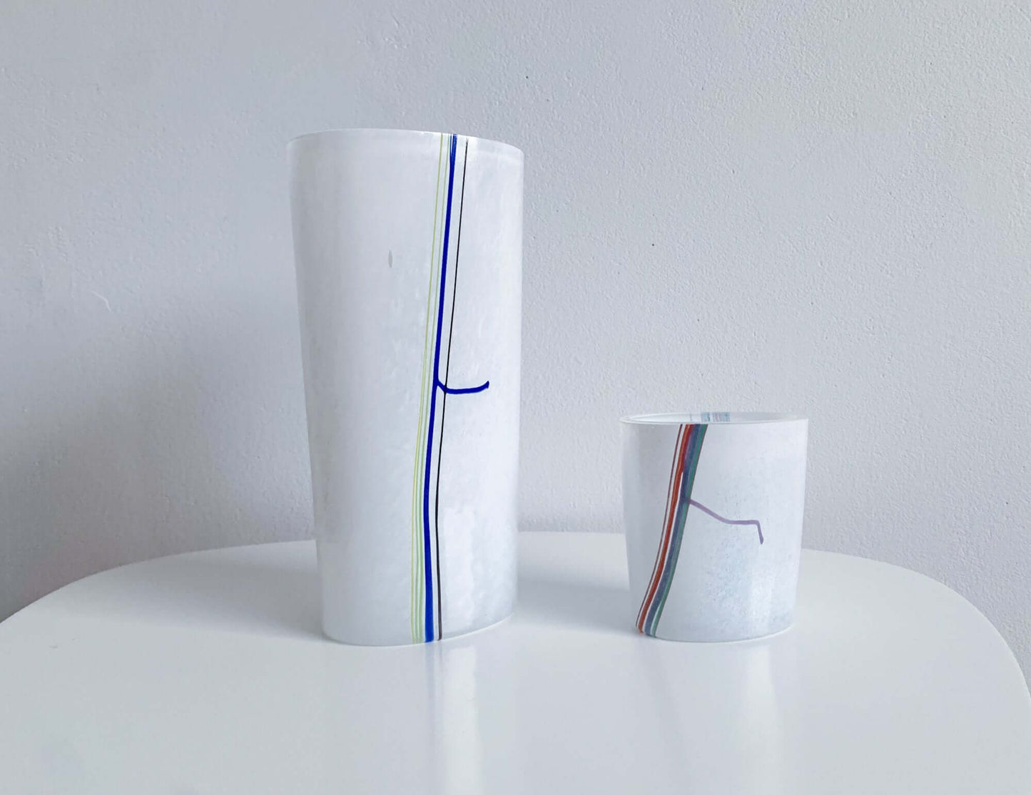 Vintage vase Rainbow by Bertil Vallien, Kosta Boda Sweden, 1980s