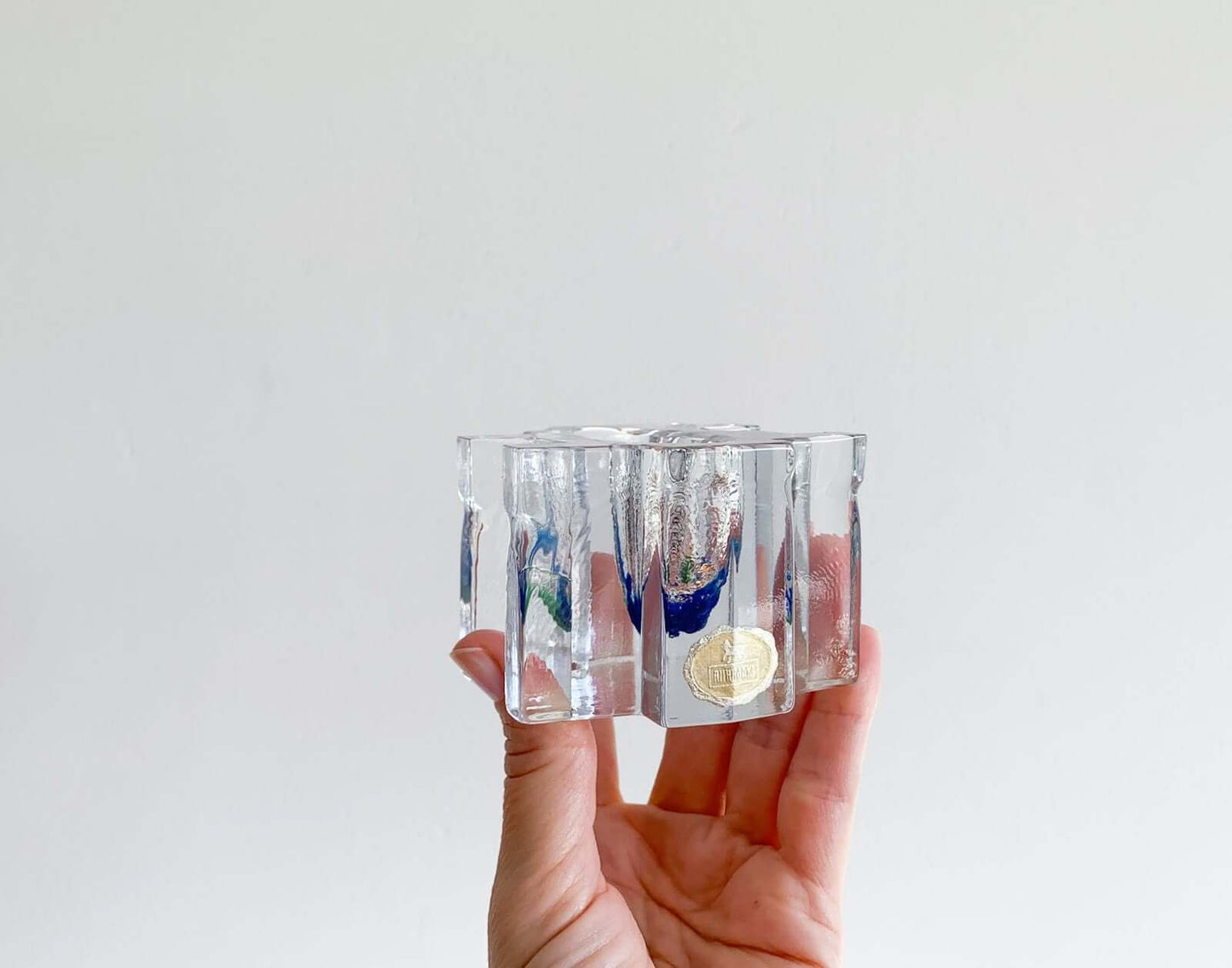 Helena Tynell Riihimaki, Brutalist Art Glass Sculpture Metsa 1970s