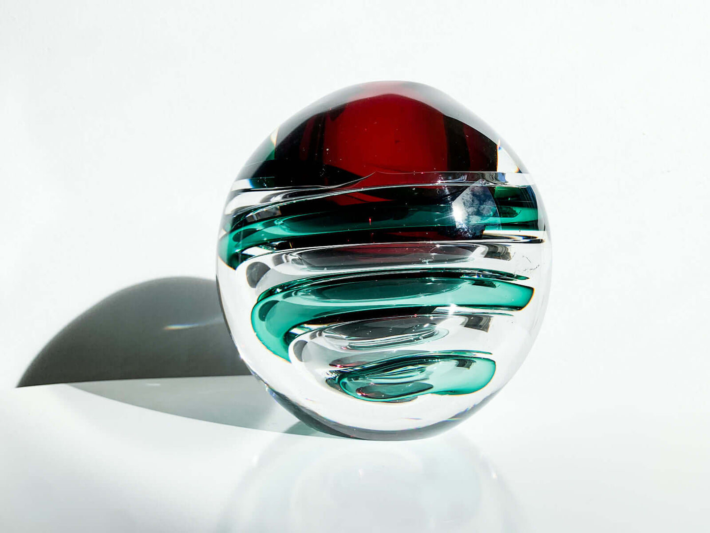 Orrefors Lars Hellsten, Ariel Art Glass Vase Meteor, 1980s Sweden