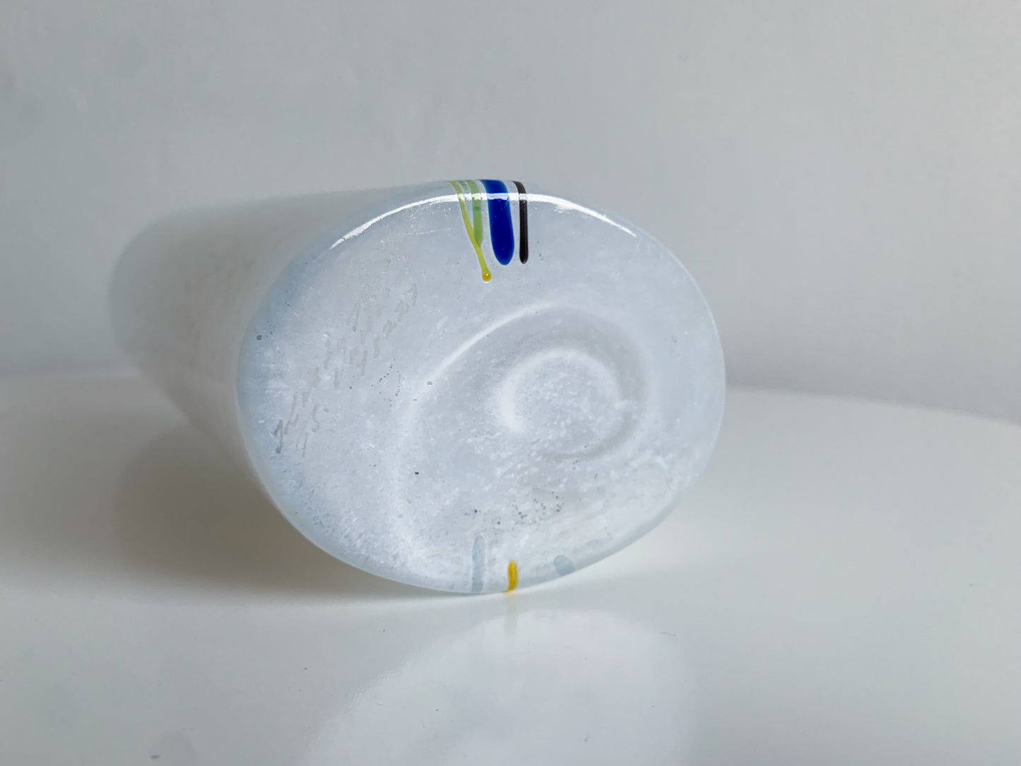 Vintage vase Rainbow by Bertil Vallien, Kosta Boda Sweden, 1980s