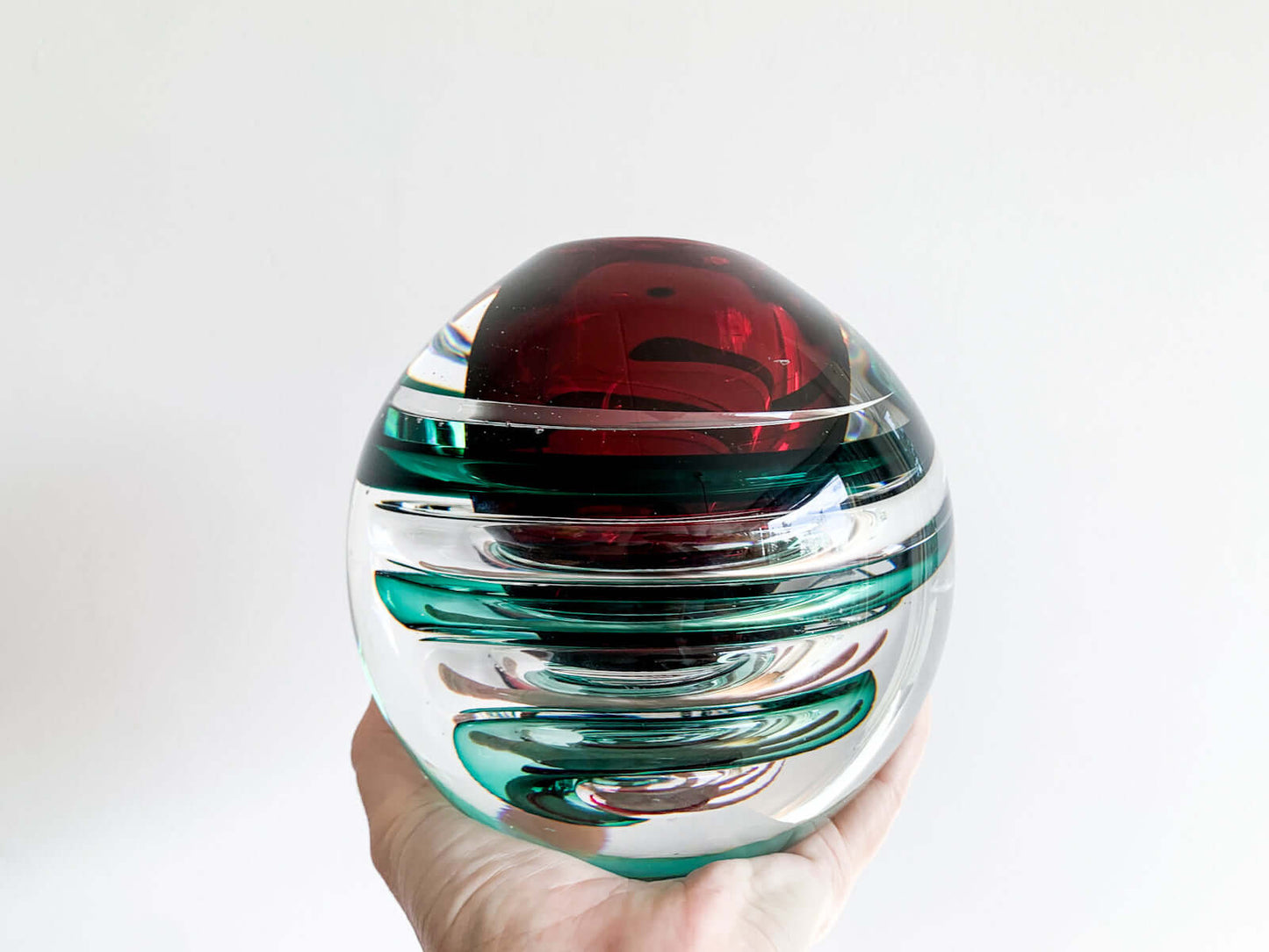 Orrefors Lars Hellsten, Ariel Art Glass Vase Meteor, 1980s Sweden