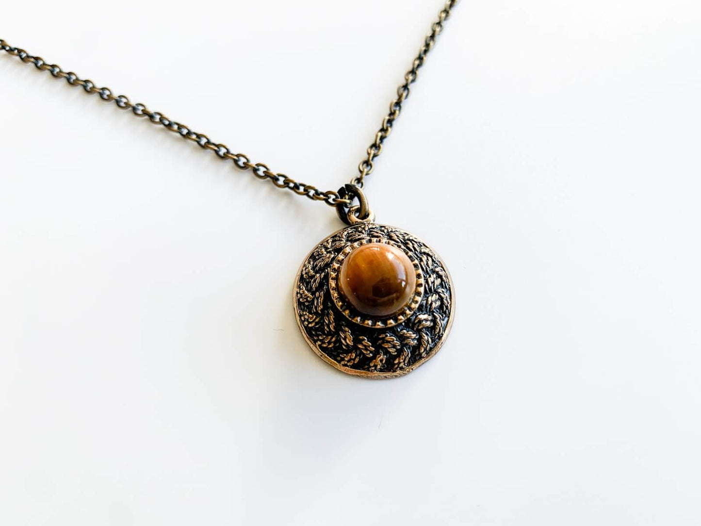 Pentti Sarpaneva, Bronze Pendant with Tiger's Eye gem, Finland