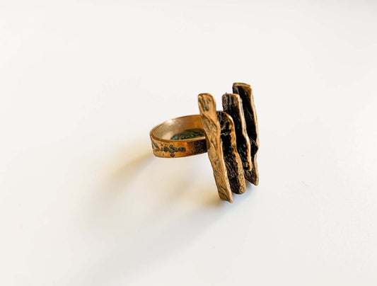 Brutalist ring by Owe Johansson, 1970s