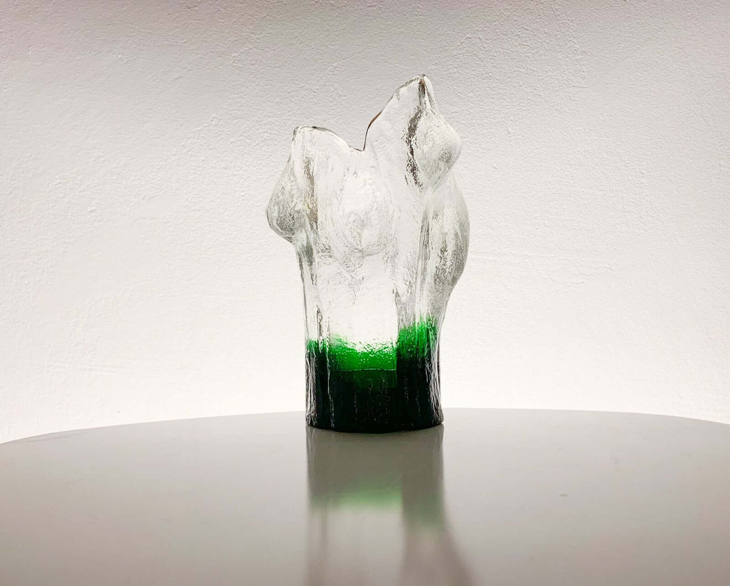 Brutalist Figurine, Art Glass Vase Stump by Kumela Finland, 1970s