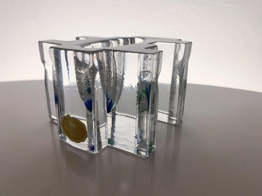 Helena Tynell Riihimaki, Brutalist Art Glass Sculpture Metsa 1970s