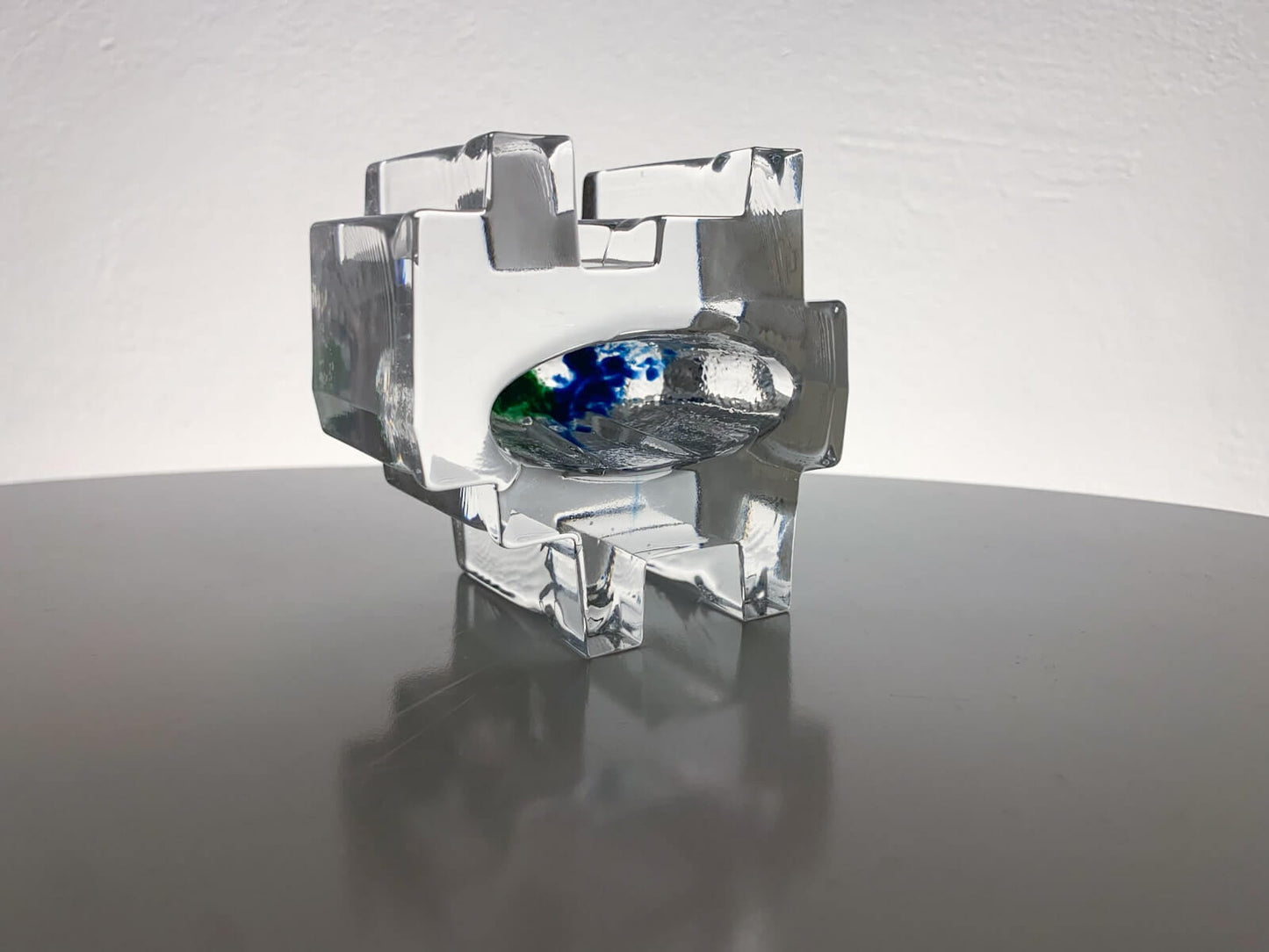 Helena Tynell Riihimaki, Brutalist Art Glass Sculpture Metsa 1970s